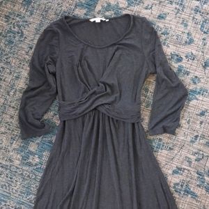 Boden Dress 6 Swing Jersey Grey 3/4 Excellent